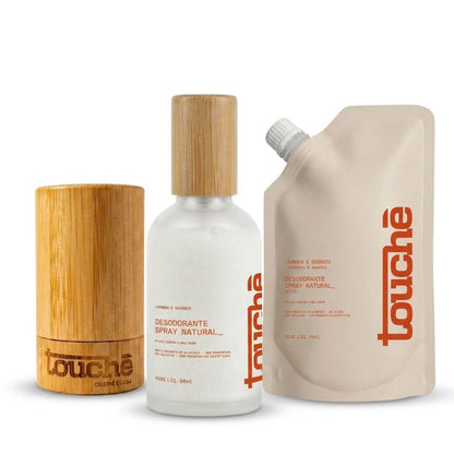 Kit Jornada Natural | Desodorante Spray Natural + Refil Sem Alumínio  + Desodorante Cristal Natural de Alúmen de Potássio · Vegano