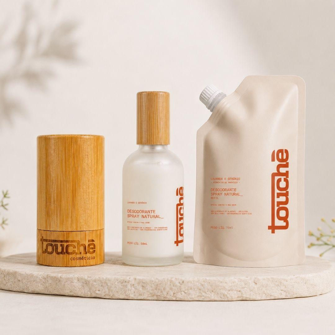 Kit Jornada Natural | Desodorante Spray Natural + Refil Sem Alumínio  + Desodorante Cristal Natural de Alúmen de Potássio · Vegano