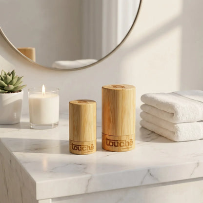 Desodorante natural em embalagem de bambu da Touché Cosméticos