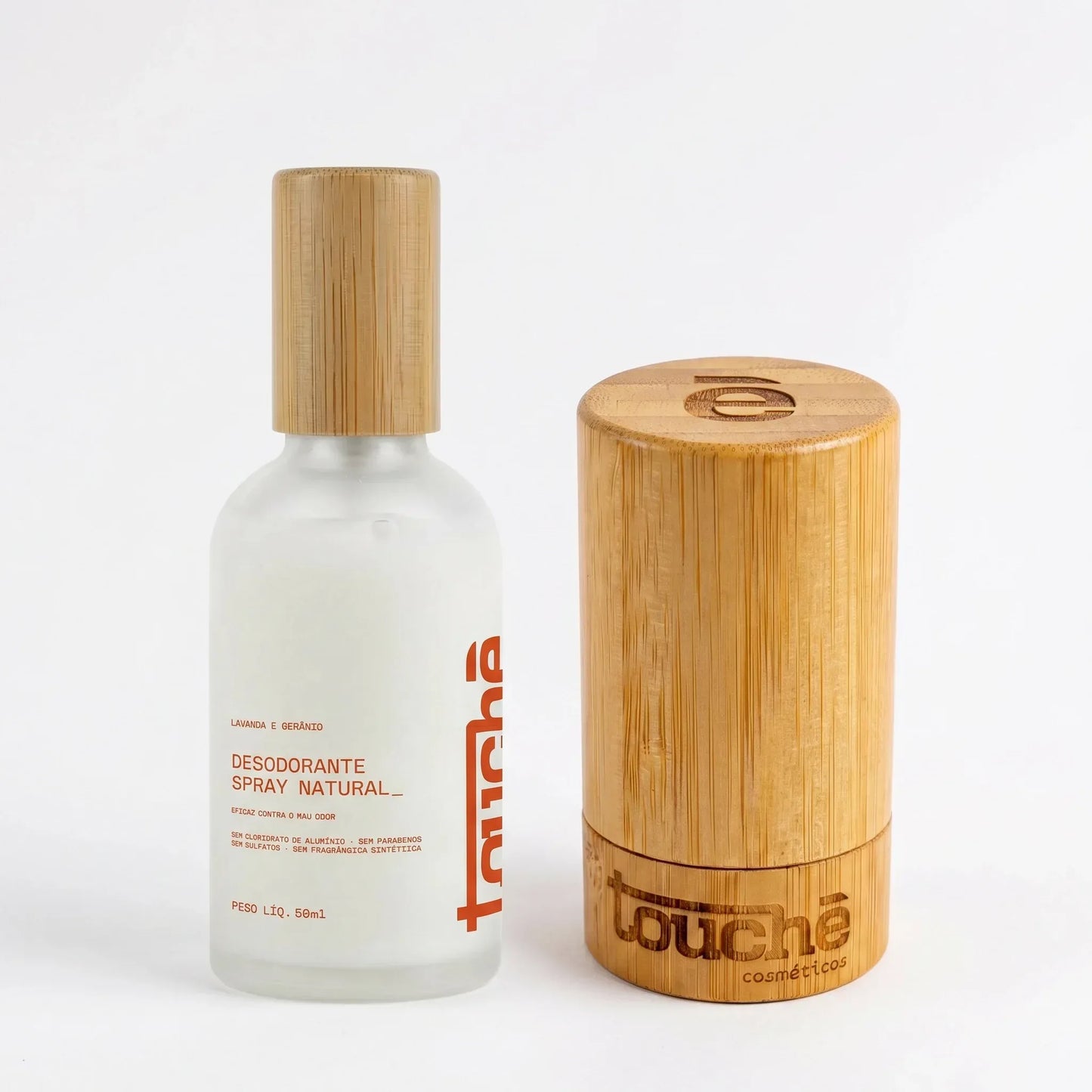 Kit com um desodorante spray natural e um desodorante de cristal