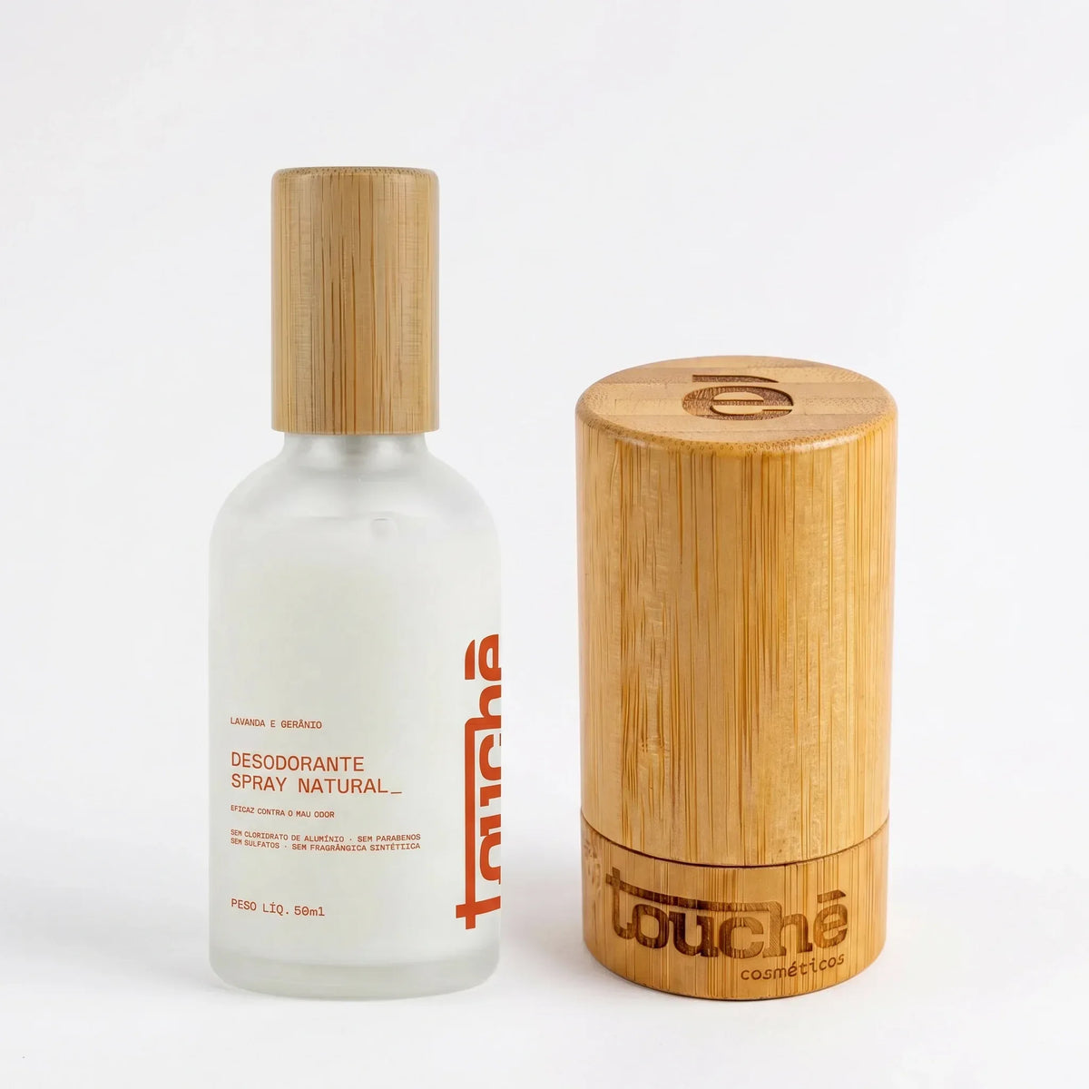Kit com um desodorante spray natural e um desodorante de cristal